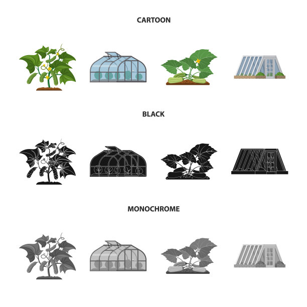 温室及植物标志设计图片下载