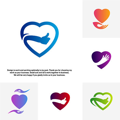 一套爱的心图标最好的爱的标志概念图片下载