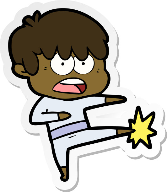 一个焦虑的卡通男孩的贴纸图片下载