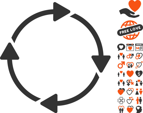 旋转图标与情人节奖金图片下载