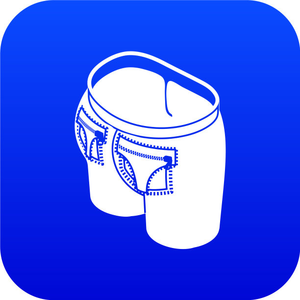 时尚口袋背面图标蓝色图片下载