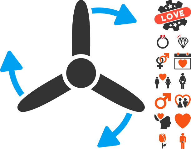 三叶片螺杆旋转图标与约会奖金图片下载