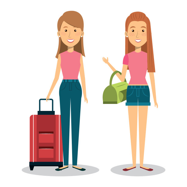 携带旅行箱旅行的人图片下载