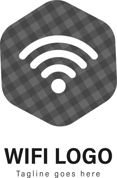 具有现代风格的WiFi标志模板设计图片下载