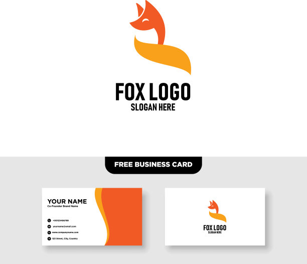 福克斯标志模板免费名片模型图片下载