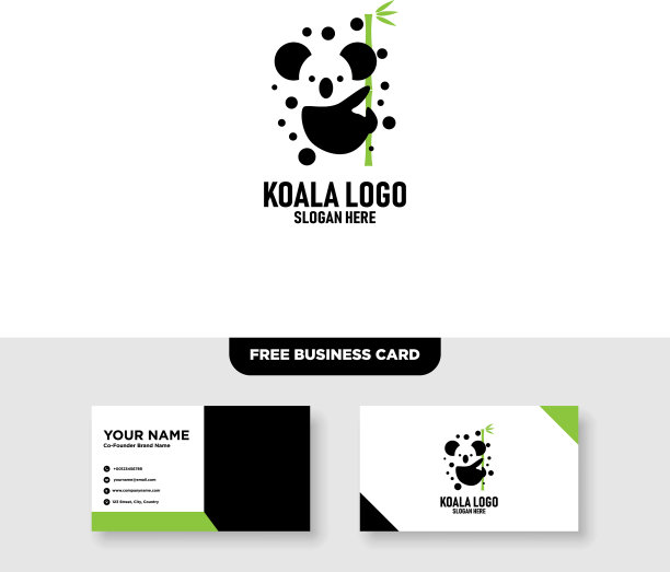 考拉标志模板免费名片图片下载