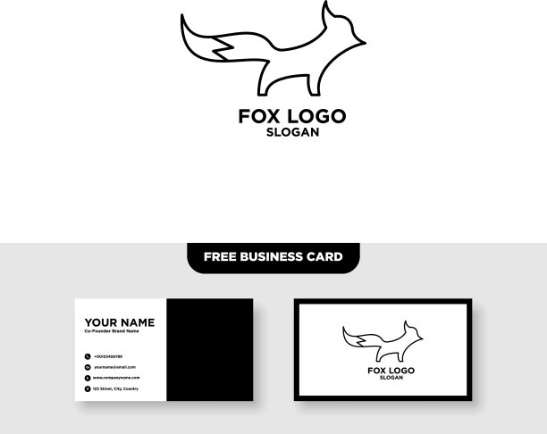 福克斯标志模板免费名片模型图片下载
