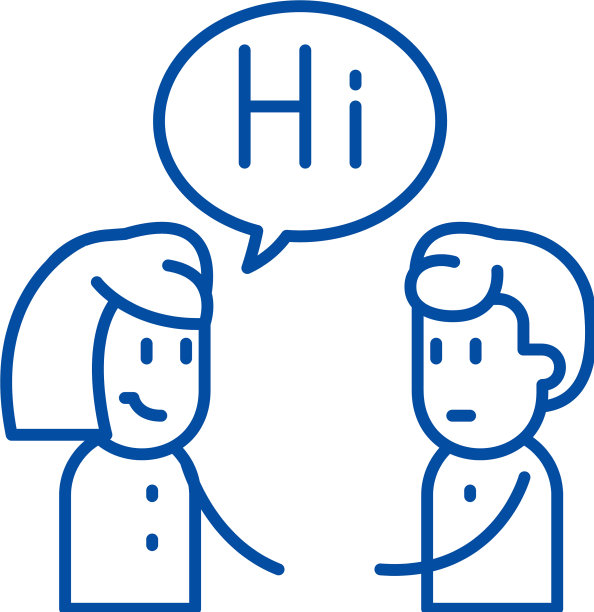 女孩与男人沟通线图标概念图片下载