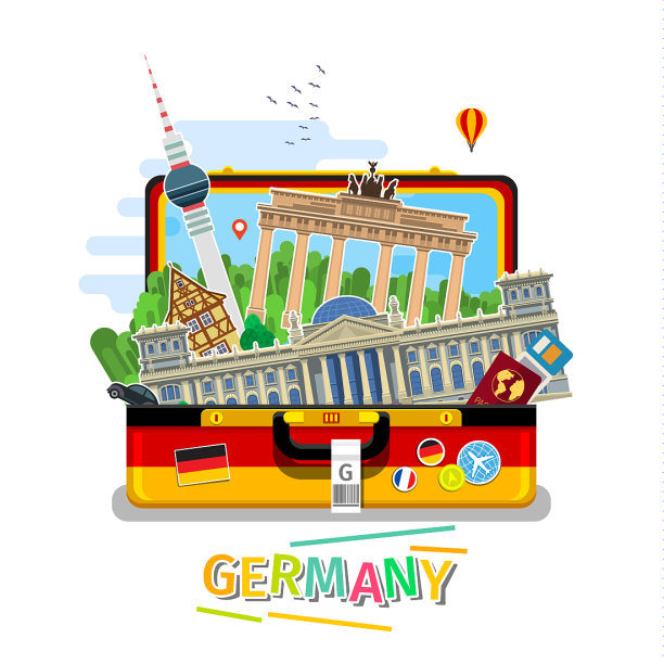 旅行或学习德语的概念图片下载