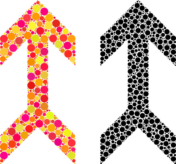 虚线箭头上马赛克图标图片下载