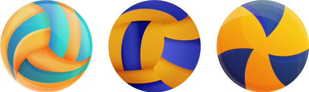 排球图标设置卡通风格图片下载