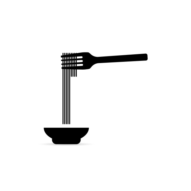 用叉子和碗盛意大利面图片下载