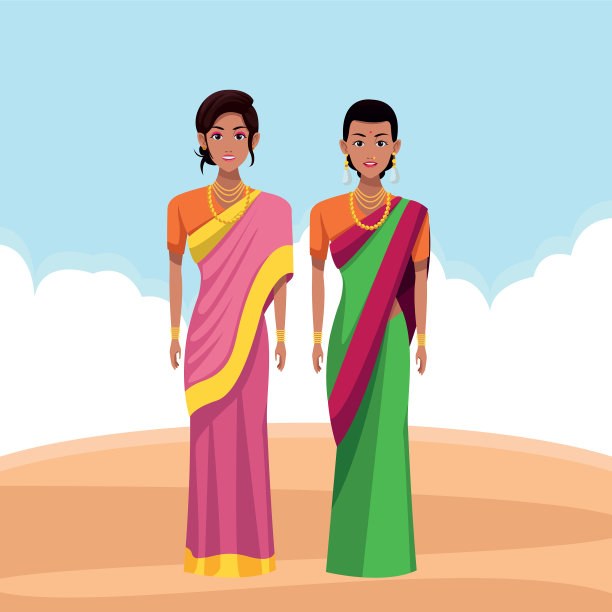 印度女性卡通形象的化身图片下载