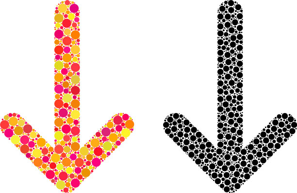 虚线箭头下马赛克图标图片下载