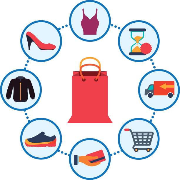 购物袋与商业图标图片下载