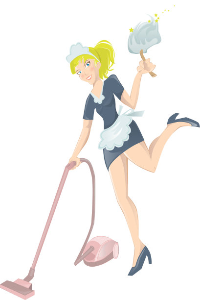 带吸尘器和吸尘器的性感女佣图片下载