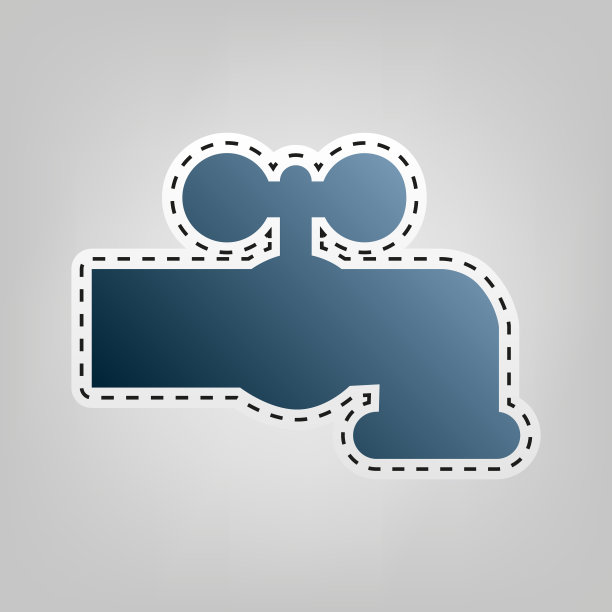 水龙头标志蓝色图标图片下载