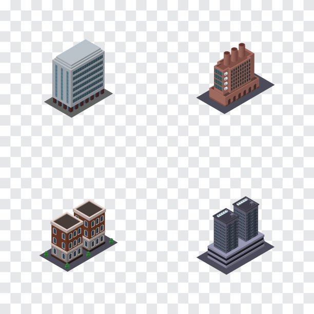 等距建筑一套住宅办公室图片下载