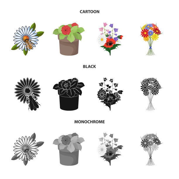 孤立对象弹簧和花环符号集图片下载