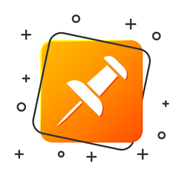 白色推针图标隔离在白色背景图片下载