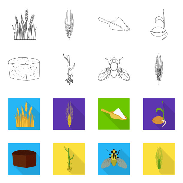 设计农业和农业图标集图片下载