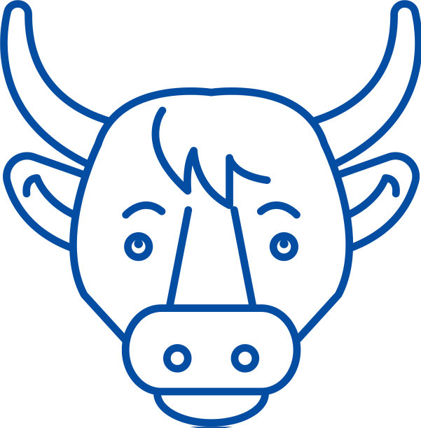 搞笑牛线图标概念搞笑牛扁图片下载