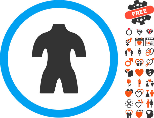 身体图标与情人节奖金图片下载