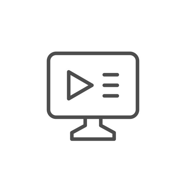 在线视频线条图标图片下载