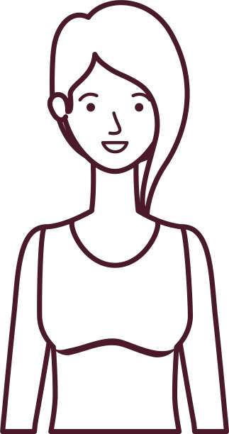 剪影女人在白色背景的化身图片下载