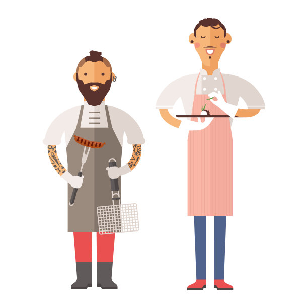 漂亮的年轻厨师装饰美味图片下载