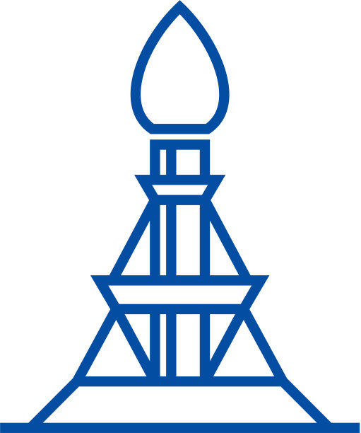 天然气钻机线图标概念天然气钻机平图片下载