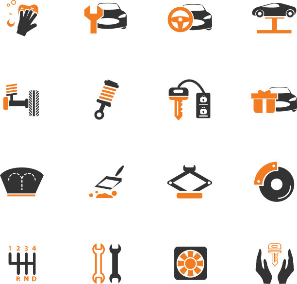 汽车商店图标套装图片下载