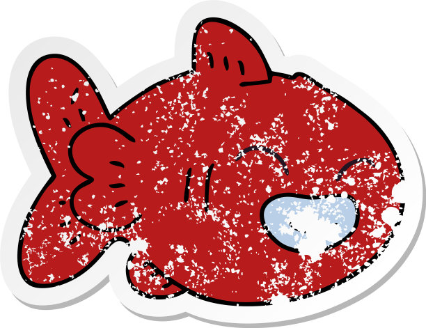 一个古怪的手绘卡通的旧贴纸图片下载