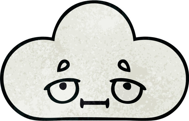 复古的垃圾纹理卡通白云图片下载