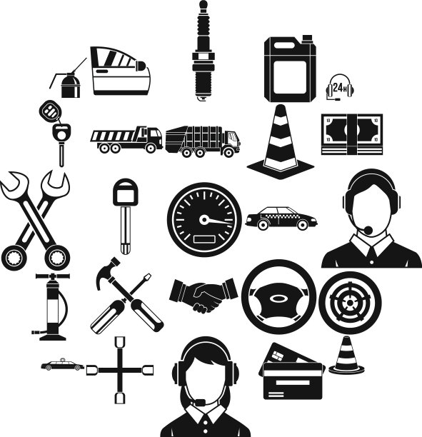 汽车图标设置简单的风格图片下载