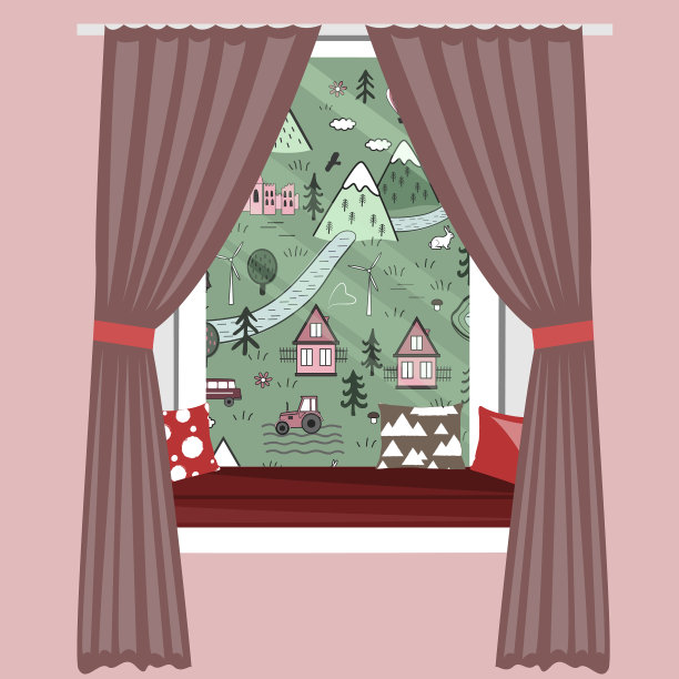 儿童卡通窗台图片下载