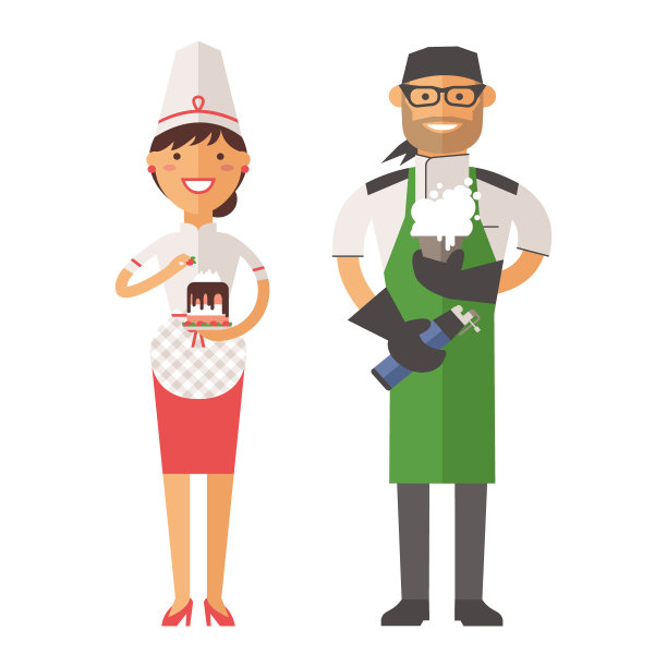 漂亮的年轻厨师装饰美味图片下载