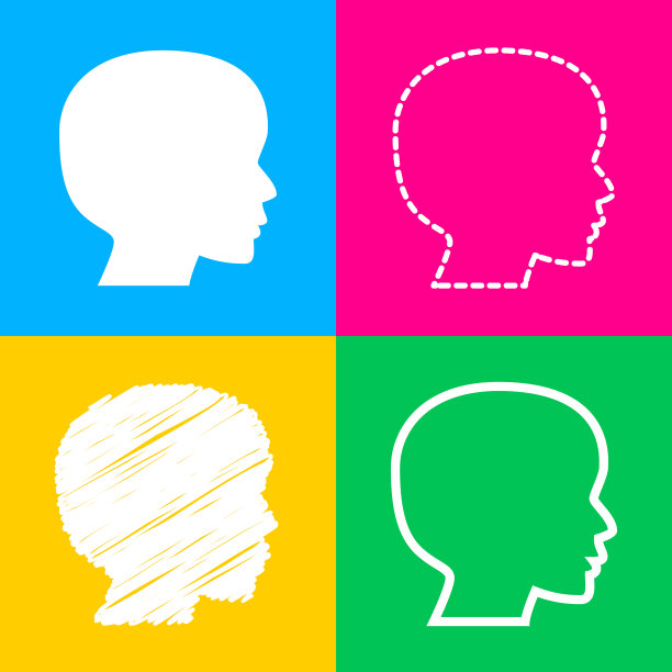 人的头像上有四种风格的图标图片下载