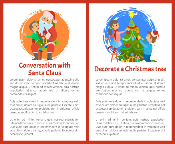 与圣诞老人聊天装饰圣诞树图片下载