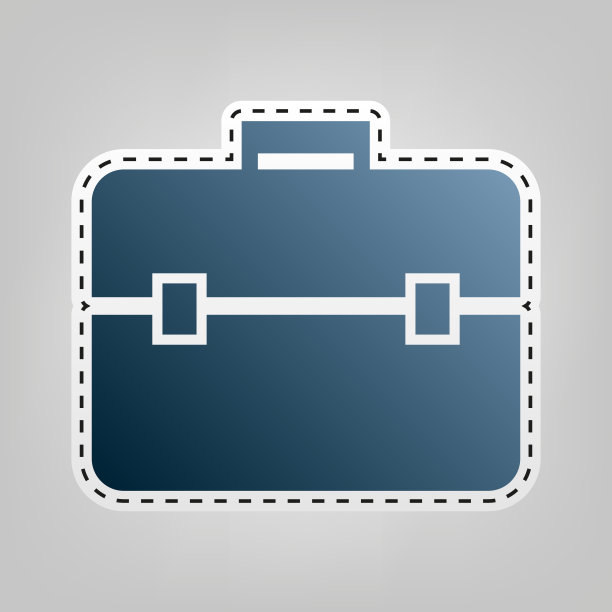 公文包标志蓝色图标图片下载