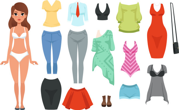 女性服装项目设置正式和休闲图片下载