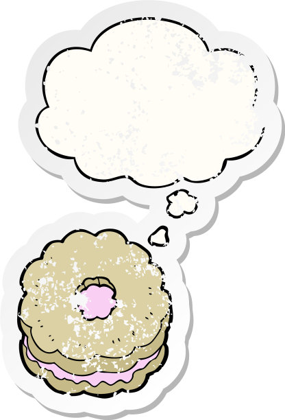 卡通饼干和思想泡泡一样图片下载