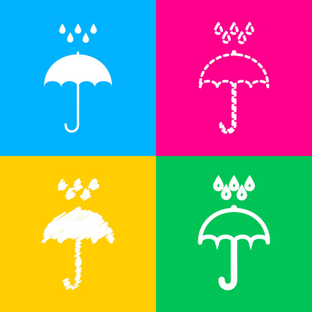 带水滴的雨伞防雨标志图片下载