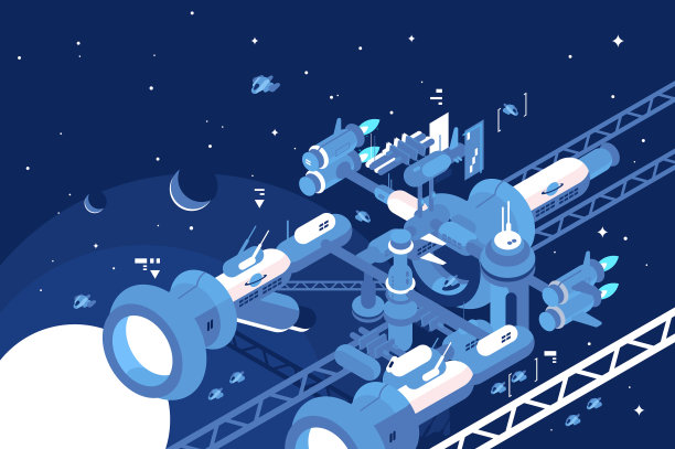 绕月球运行的轨道站图片下载