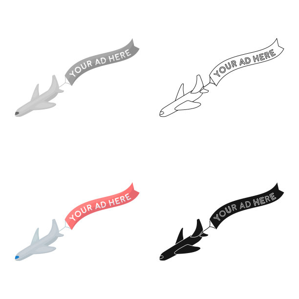 空中广告图标卡通风格孤立图片下载