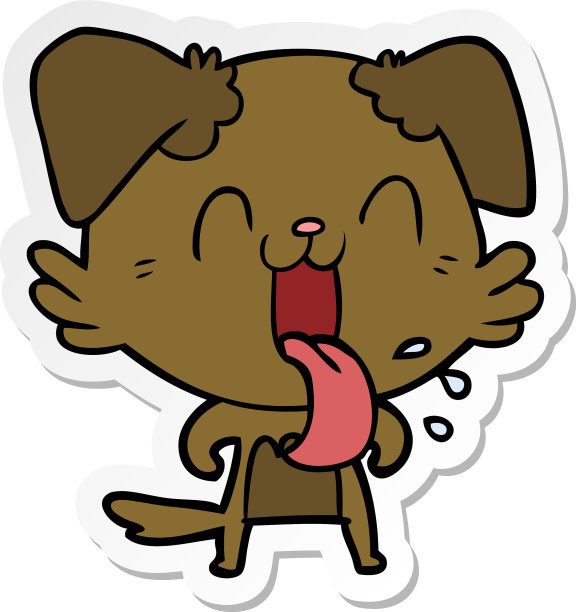 卡通喘着气的狗贴纸图片下载