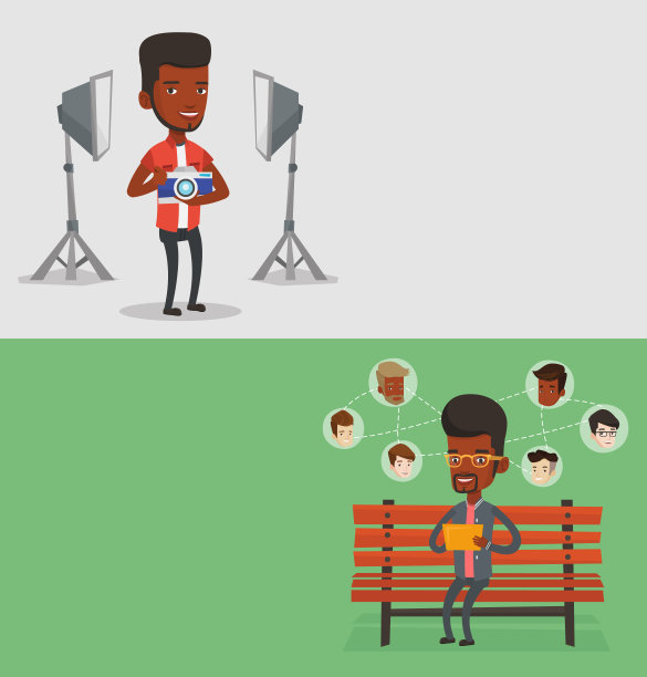 两个带有文本空间的媒体横幅图片下载