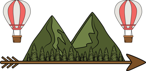 松树林与山景图片下载