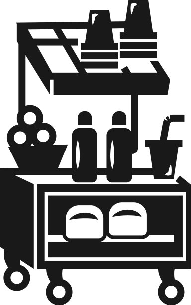 街头小吃摊图标简约风格图片下载