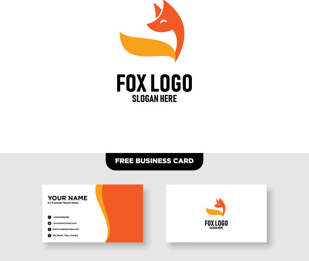 福克斯标志模板免费名片模型图片下载